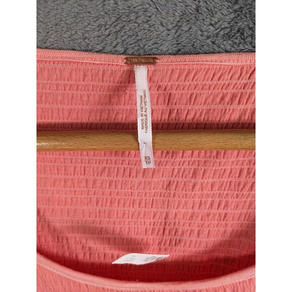 NWT Free People Elise Puff Sleeve Tunic Top Smocked Crop Boho Womens XS - Picture 4 of 11